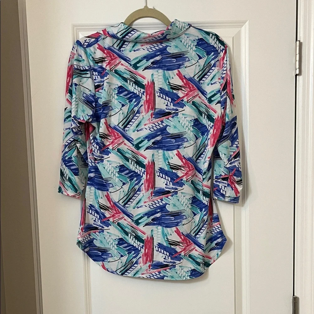 Sew In Love Multicolor Abstract Ruched Blouse - Picture 8 of 8